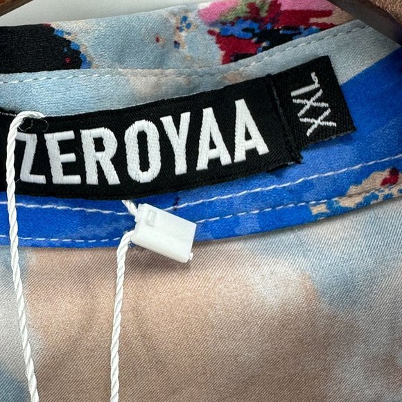 Zeroyaa Shirt Mens Button Down Long Sleeve Abstract Multicolor Lightweight XXL - Picture 9 of 10